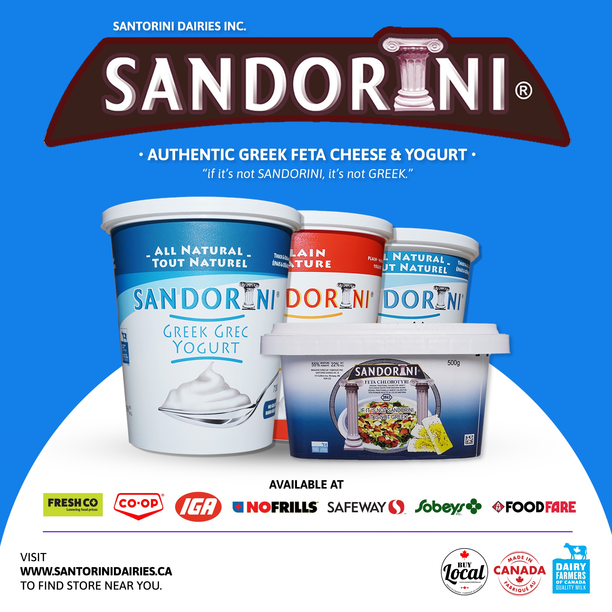 Santorini Dairies Facebook ad: Authentic Greek Feta Cheese & Yogurt