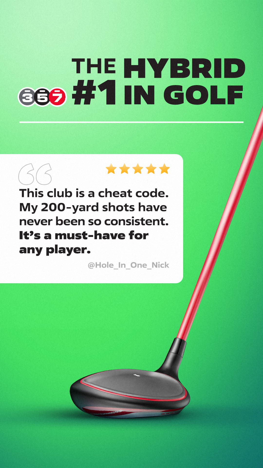 Performance Golf Facebook ad