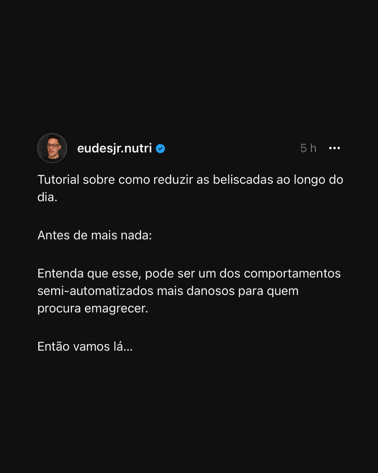 Eudes Oliveira Nutricionista Facebook ad: Você tem consciência do quanto as beliscadas podem…