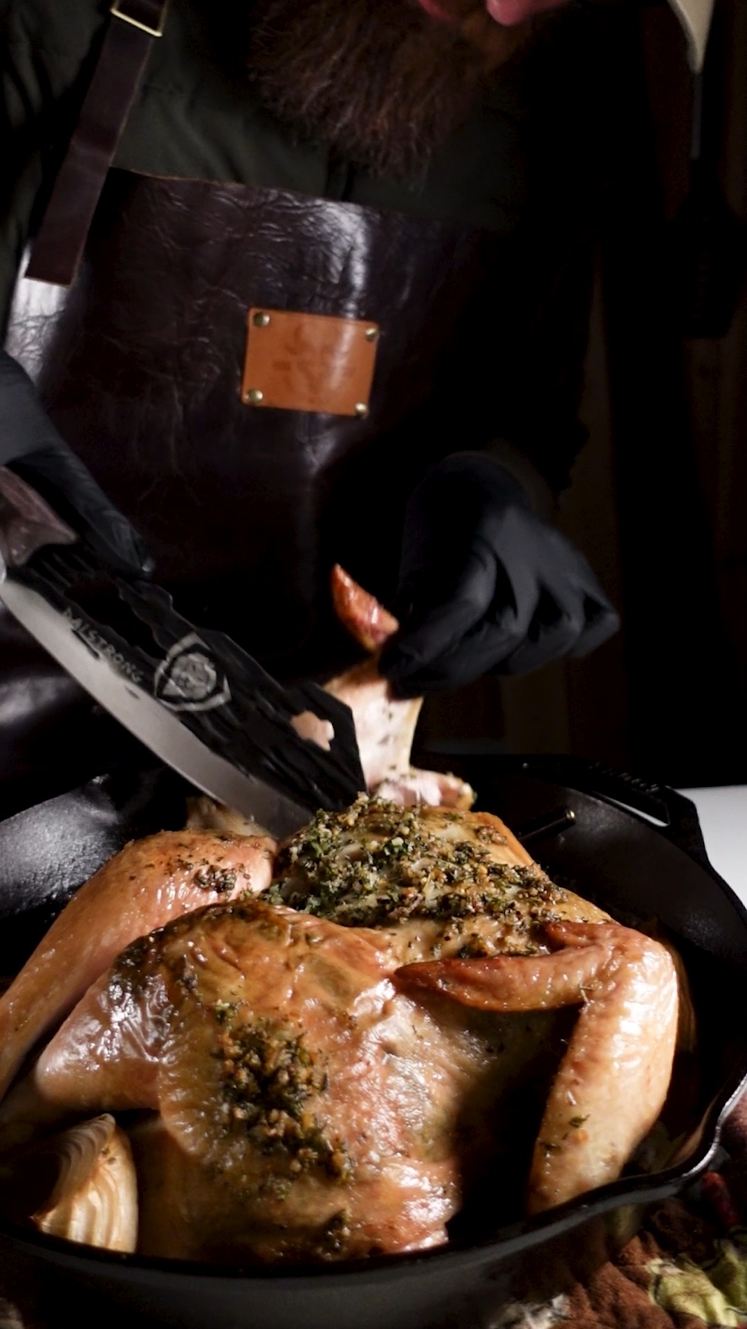 Dalstrong Facebook ad: Backyard Butter Bomb Spatchcock Chicken