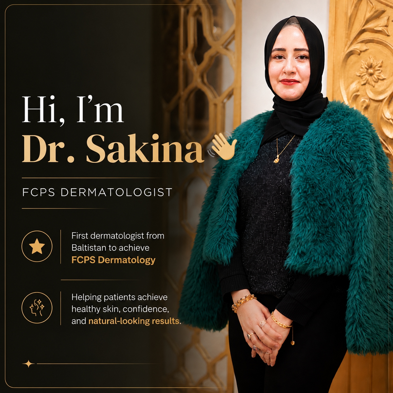 Dr Sakina Clinics Facebook ad: Meet Dr. Sakina.