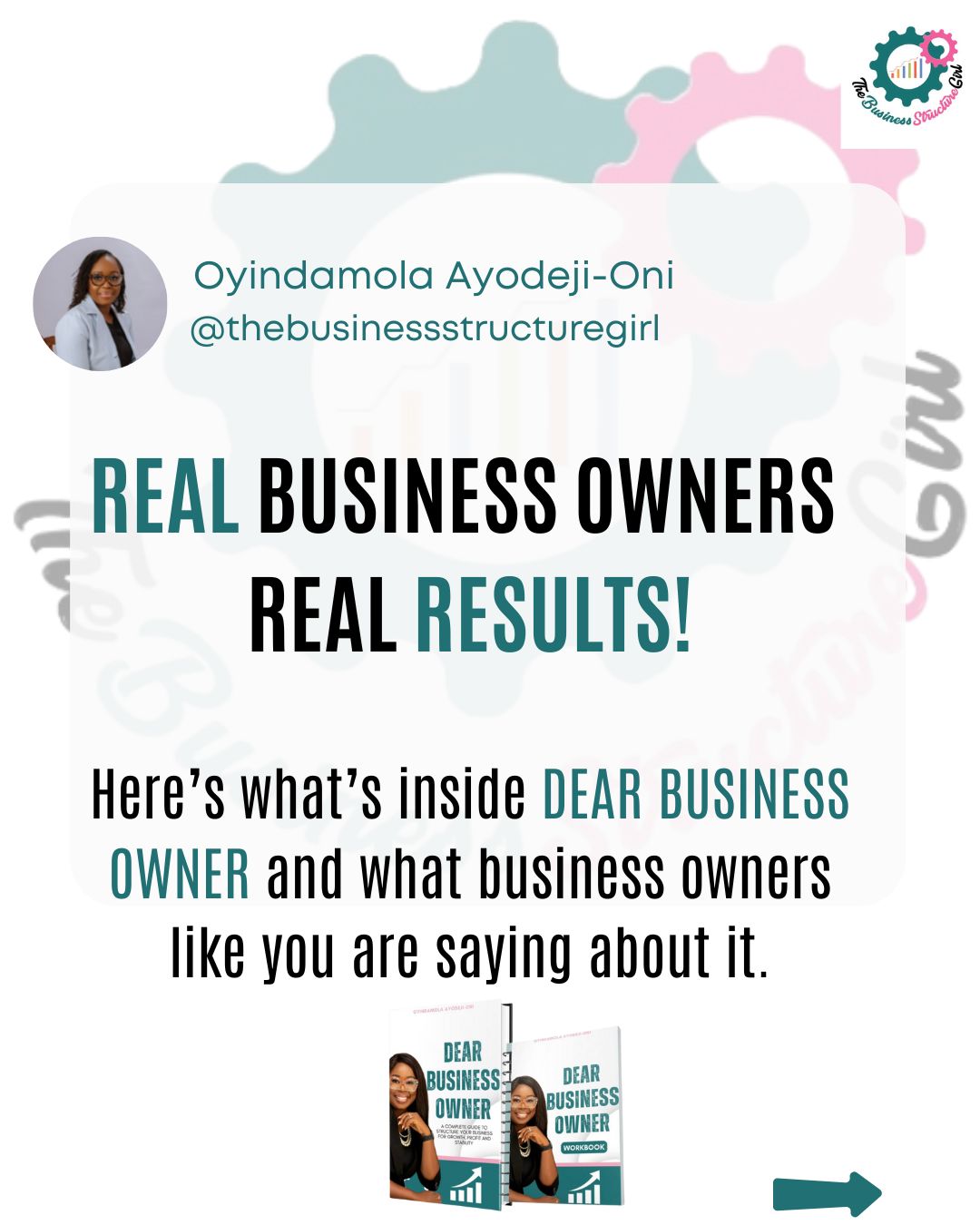 The Business Structure Girl Facebook ad: With Dear Business Owner, you’ll build the right…