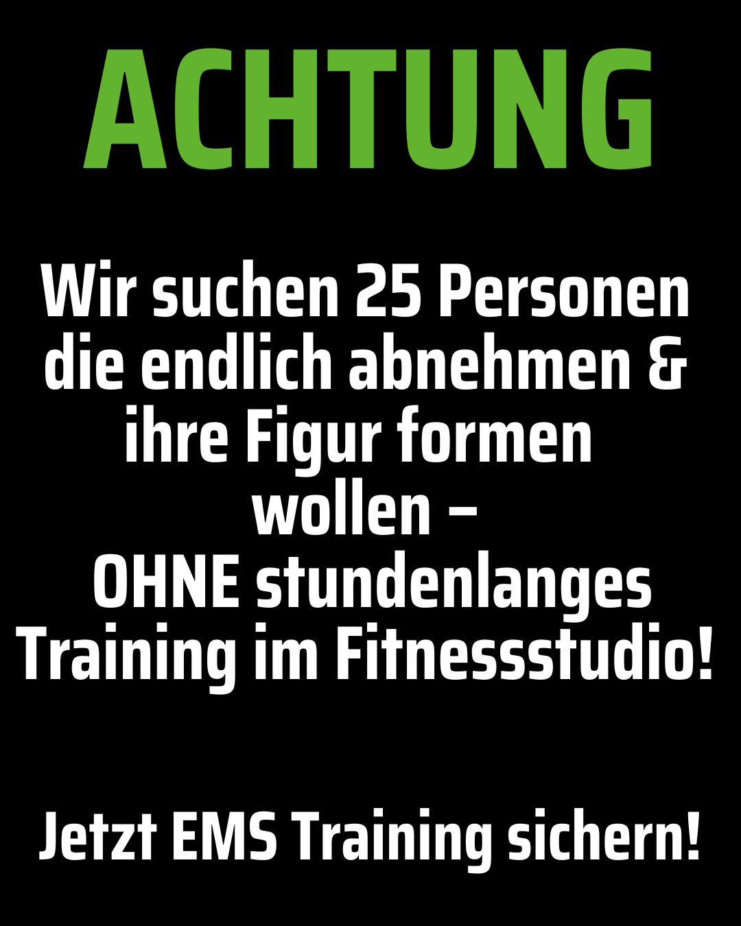 Körperformen Biggesee - EMS-Gesundheitsstudio Facebook ad: 20 Minuten pro Woche. Spürbare Veränderung.