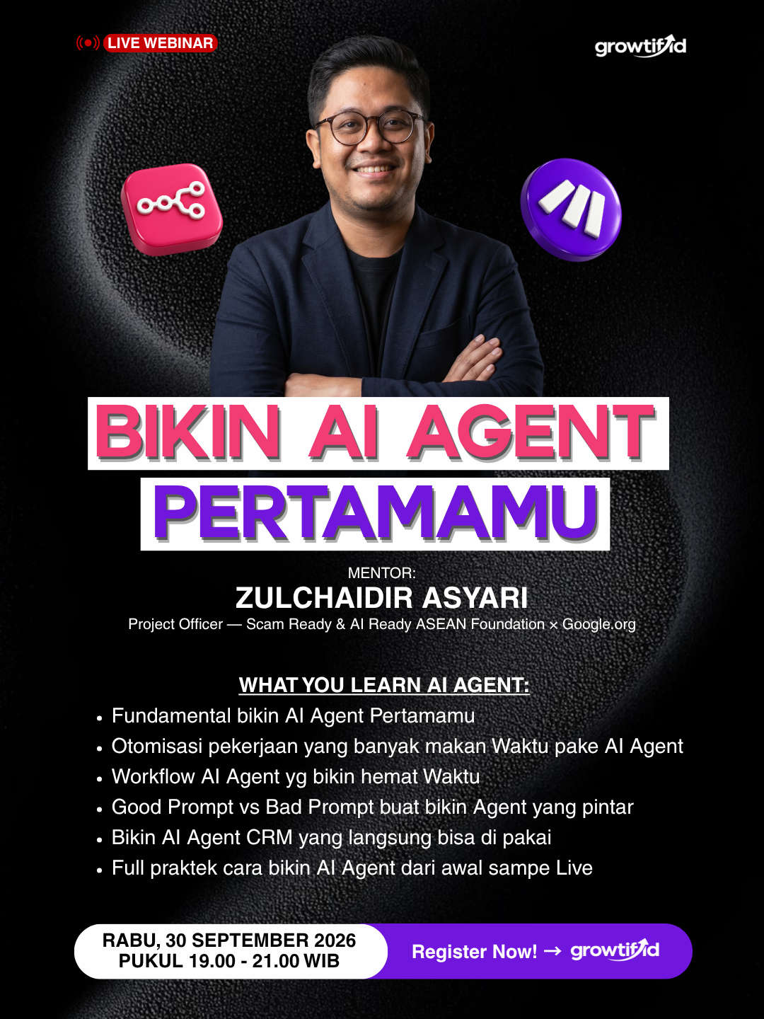 Growtif.ID Facebook ad: AI Agent - Live Webinar