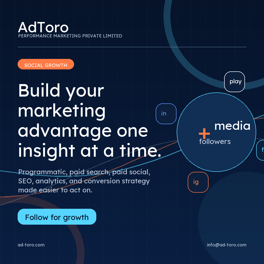 AdToro Performance Marketing Private Limited Facebook ad: Follow AdToro for concise, professional growth insights…