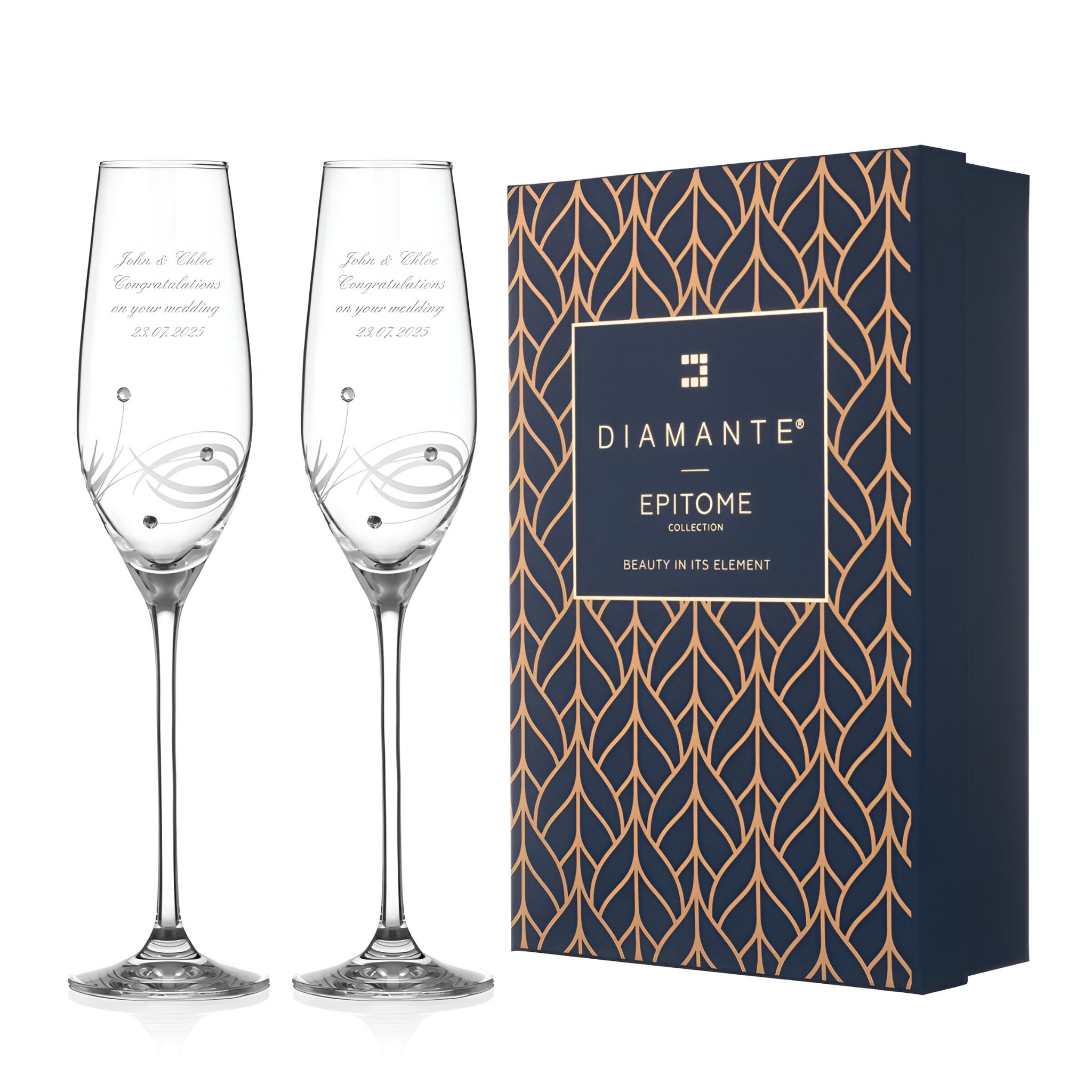 Keep It Personal Facebook ad: Engraved Champagne Glasses and Flutes, Personalised…