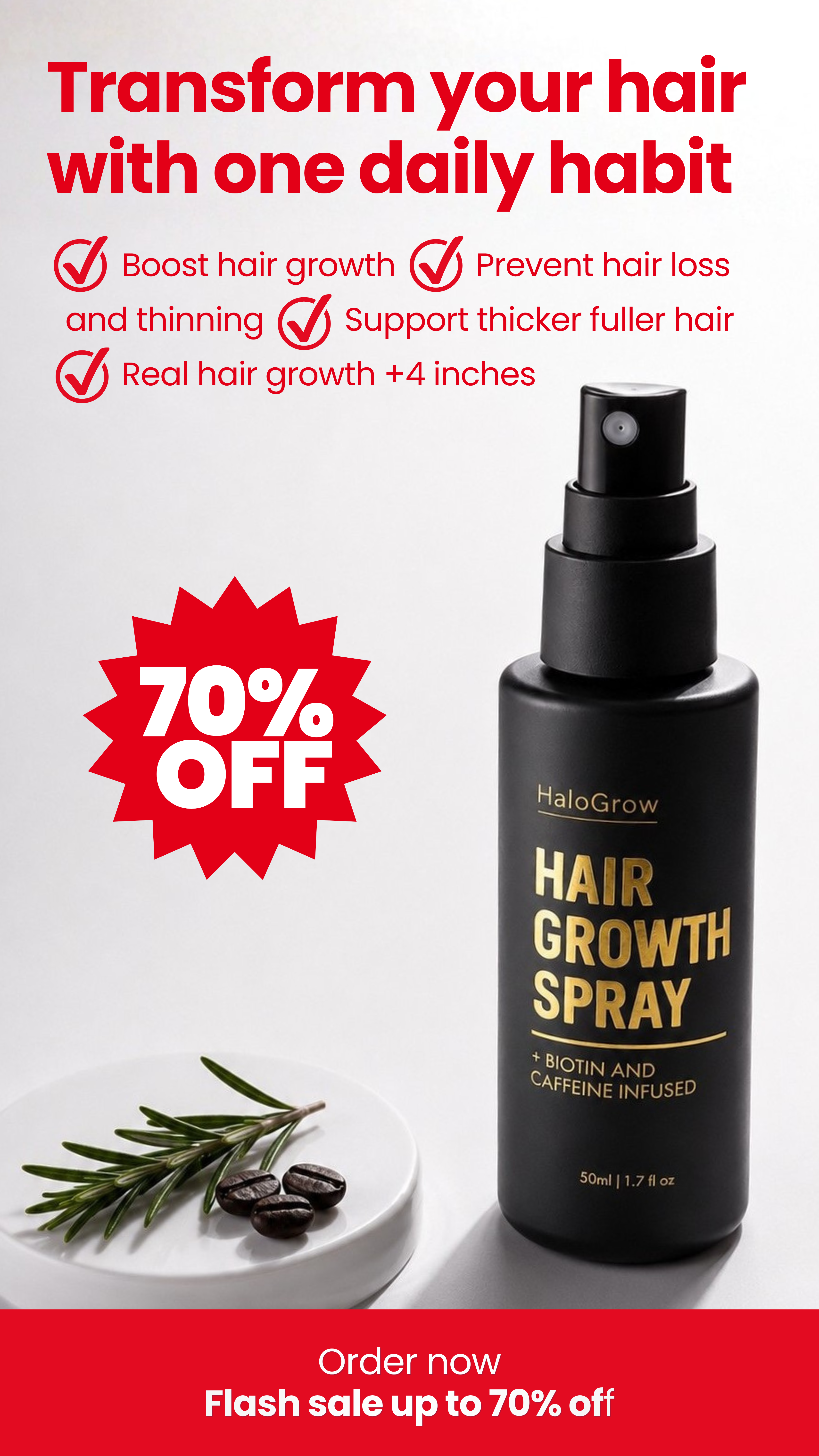 HaloGrow Facebook ad: Christmas Sale is Live