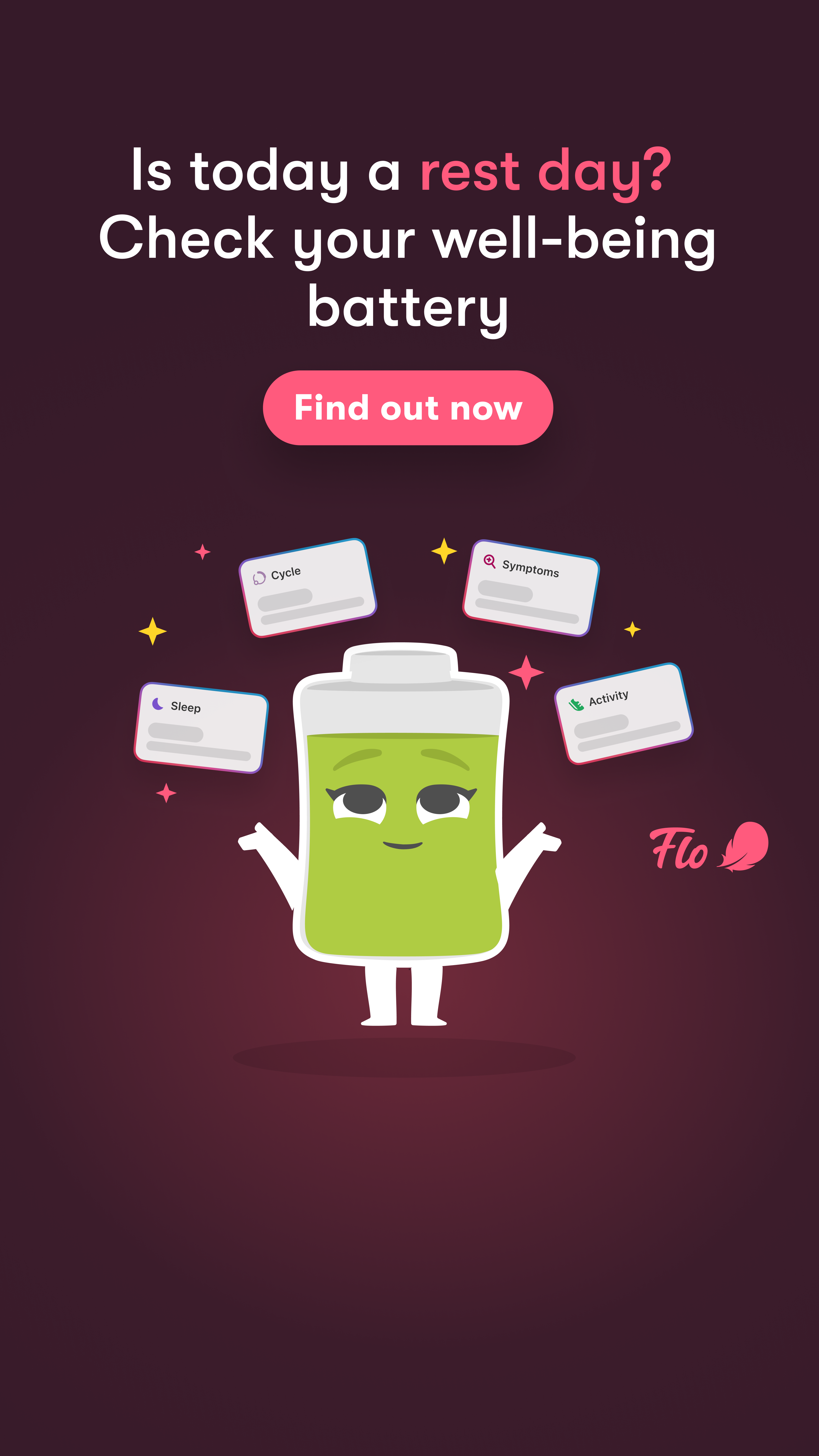 Flo Health App Facebook ad: Start using Flo today!