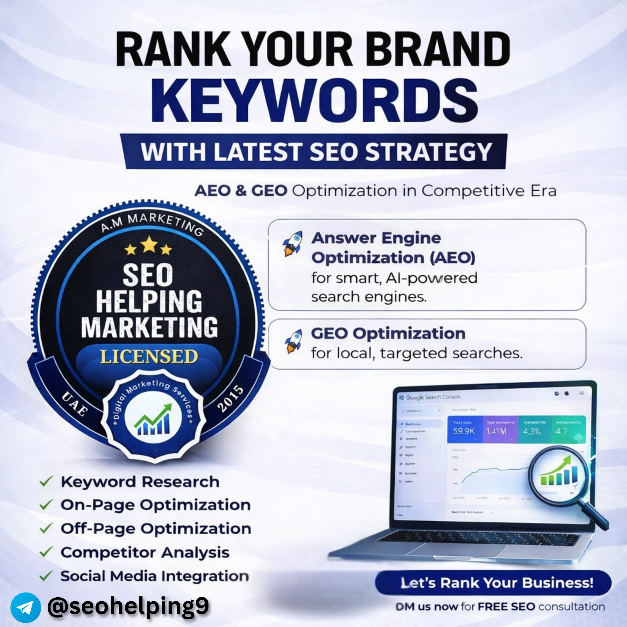 SEO Helping Agency Facebook ad