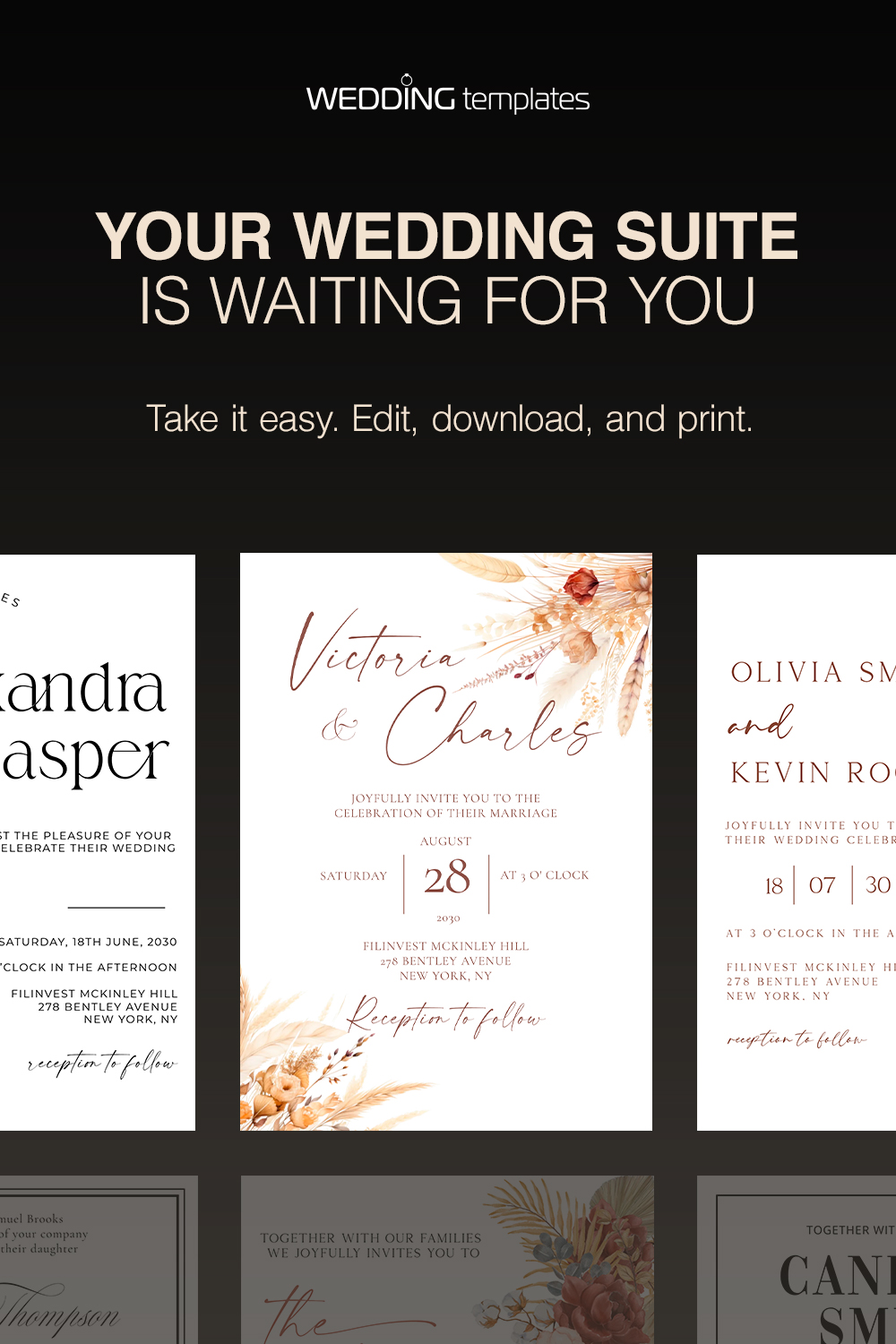 Wedding Templates Facebook ad: Whether your wedding is black-tie elegant, wildflower…