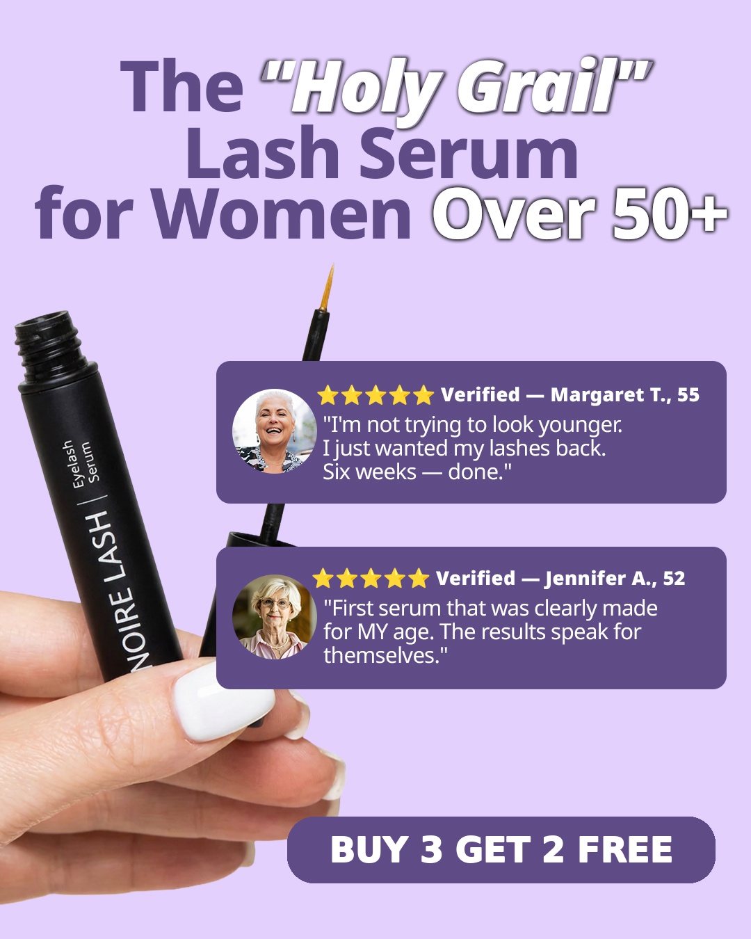 Noire Lash Facebook ad: Buy 3, Get 2 FREE Today