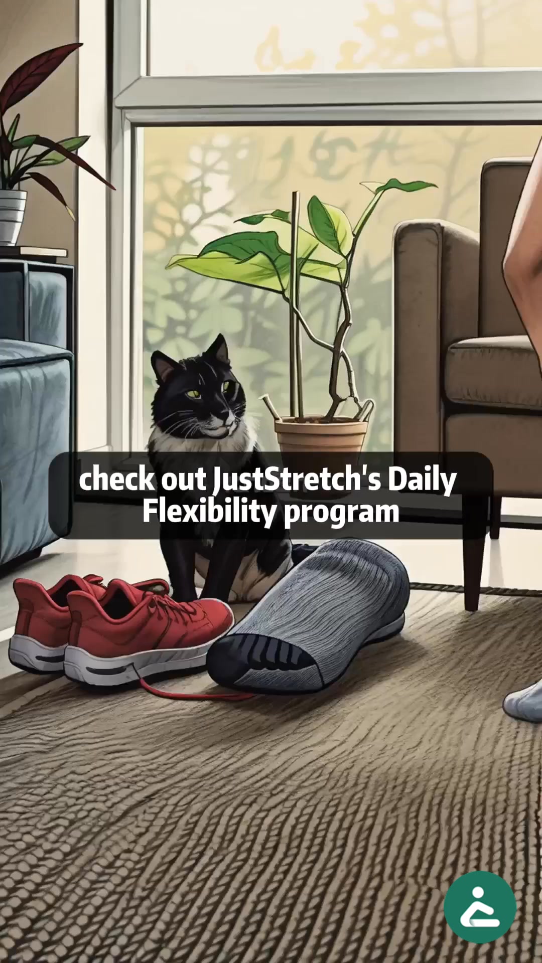 JustStretch& Flexibility Facebook ad: JustStrech: Change Your Day!