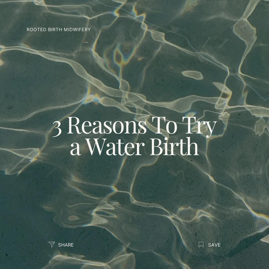 Rooted Birth Midwifery & Wellness Facebook ad: Water birth is one of those options that…