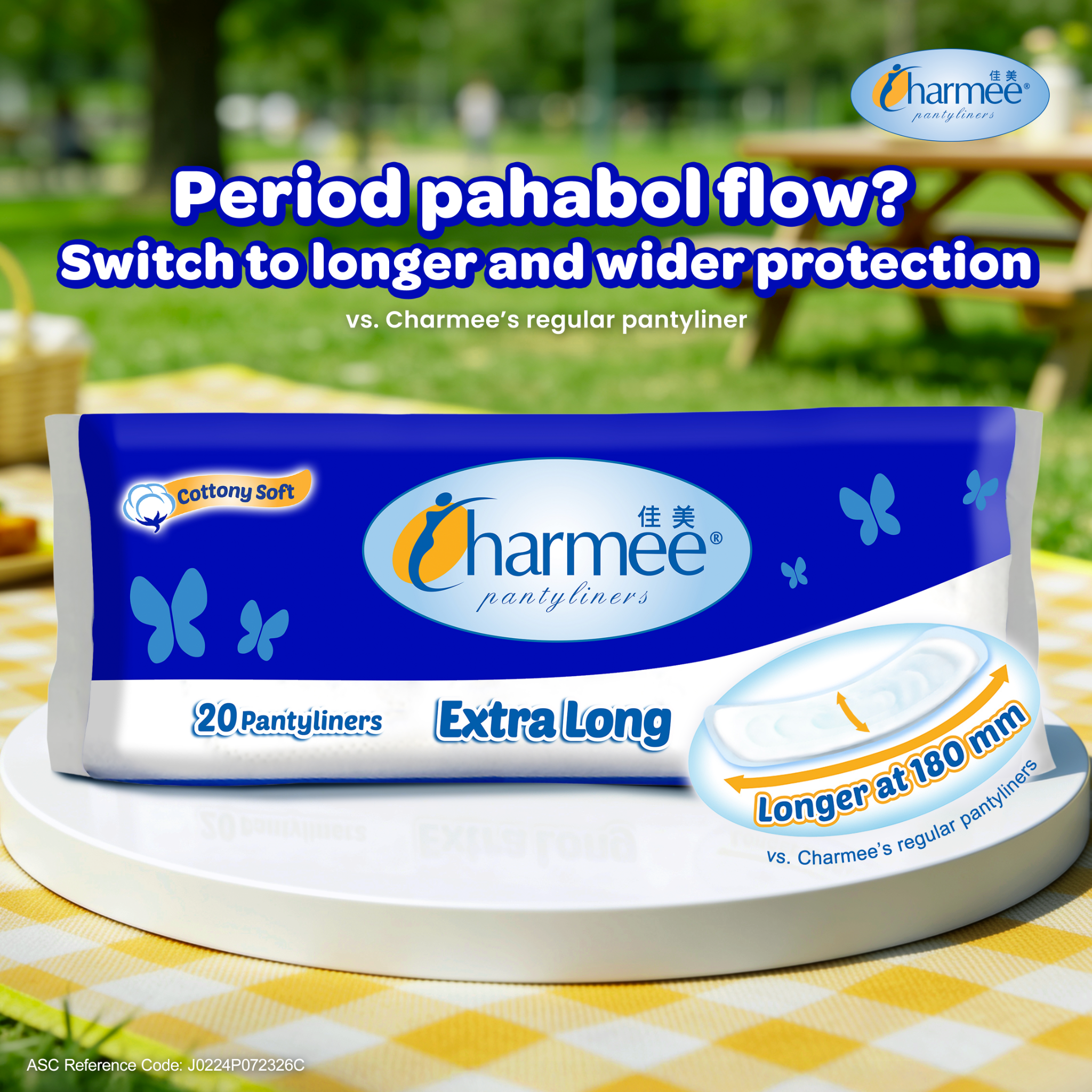 Charmee Feminine Protection Facebook ad: Go With The Flow!
