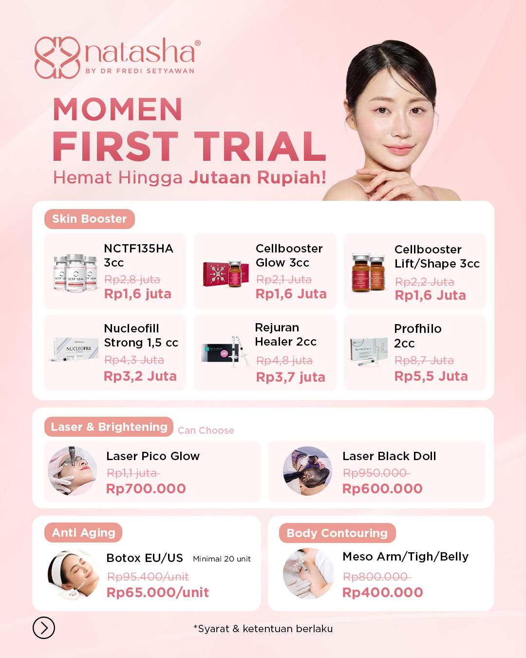 Natasha Skin Clinic Center Facebook ad