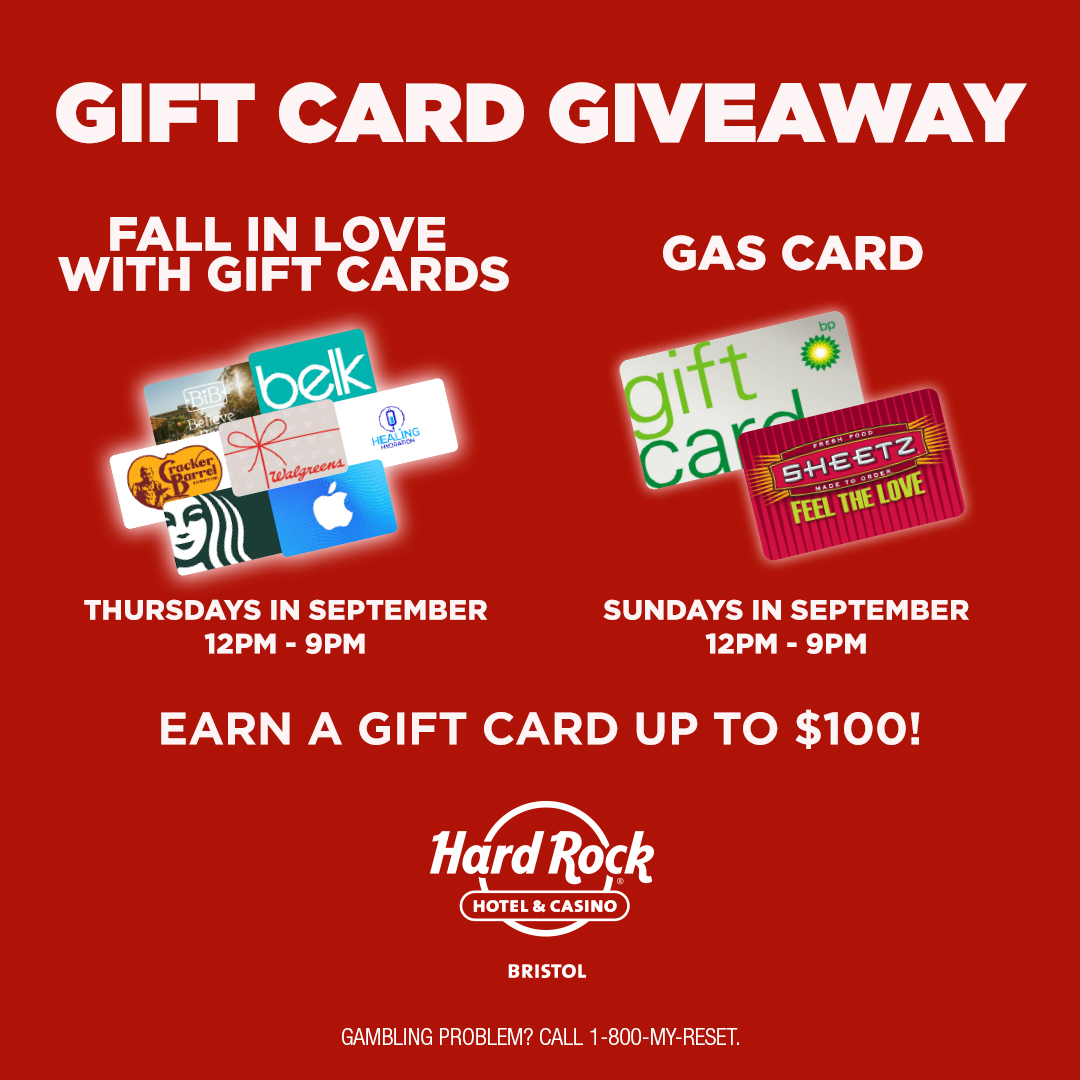 Hard Rock Hotel & Casino Bristol Facebook ad: Gift Card Giveaways