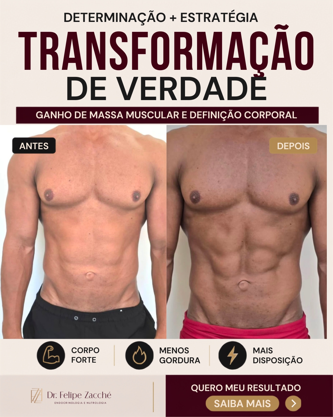 Dr. Felipe Zacche Facebook ad: Treinar todos os dias não garante resultados.
