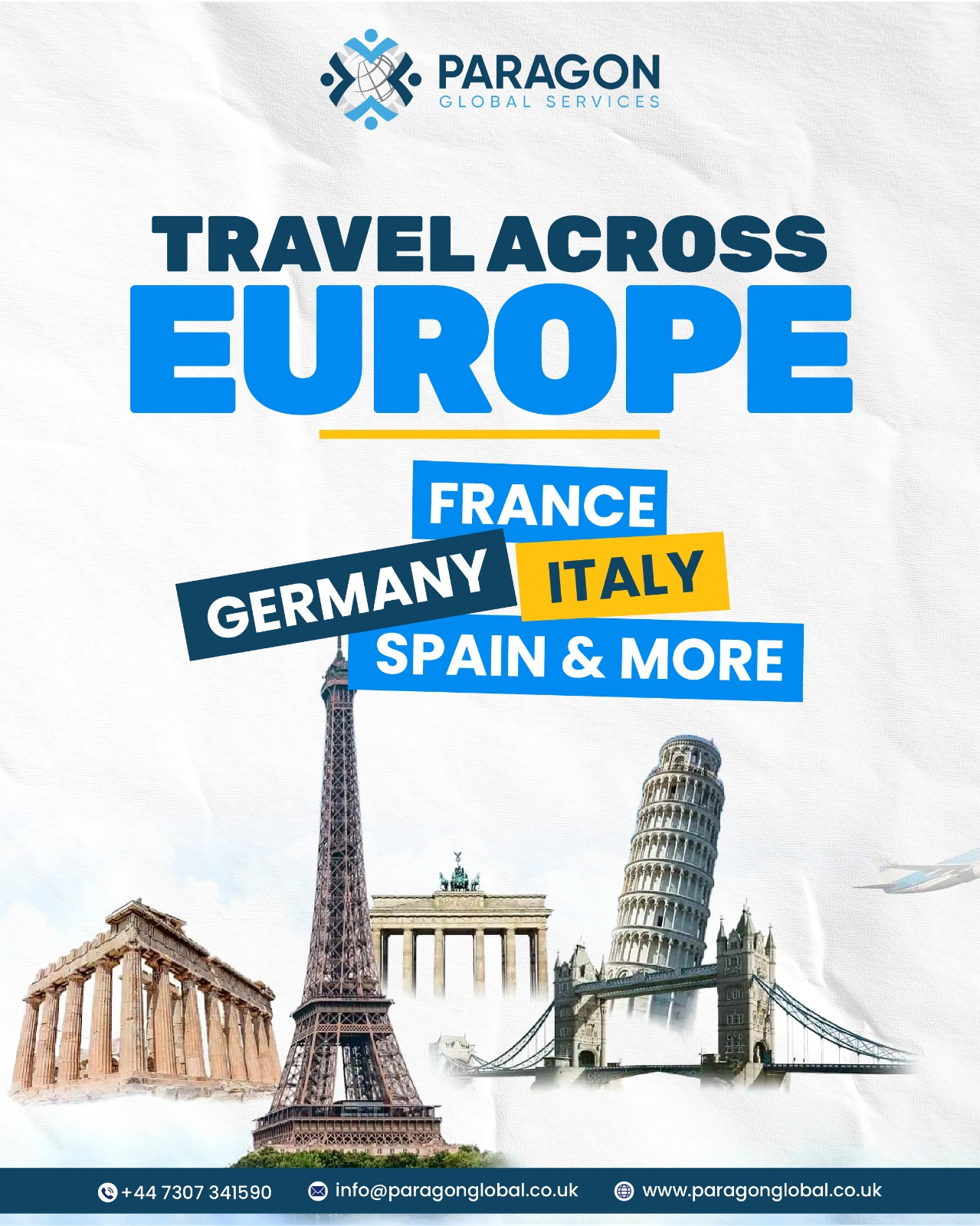 Paragon Global Services Facebook ad: Dreaming of France, Italy, Germany or Spain?