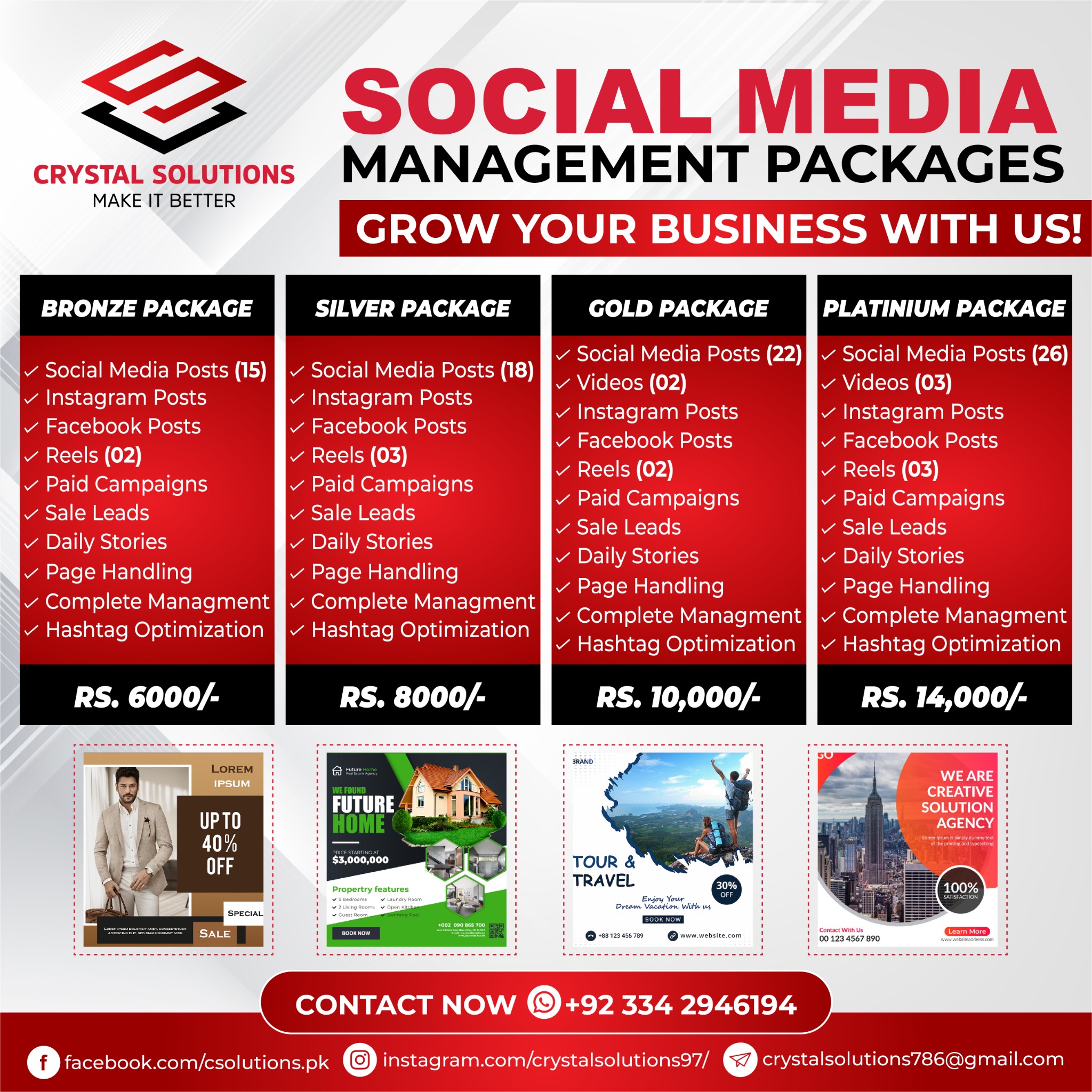 Crystal Solutions Facebook ad from Oct 1, 2025