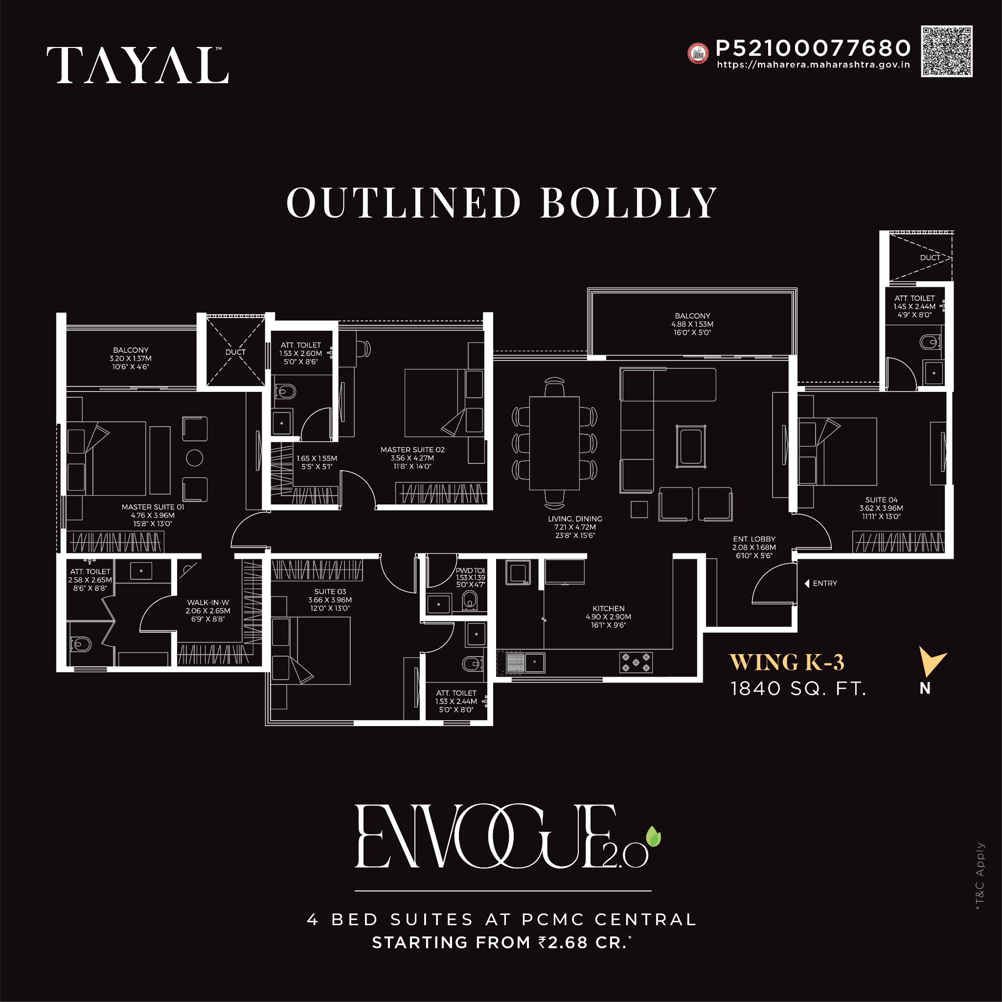 Tayal Corp Facebook ad: Envogue 2.0 - 3 & 4 Bed Suites in PCMC Central ₹1.83 Cr*…