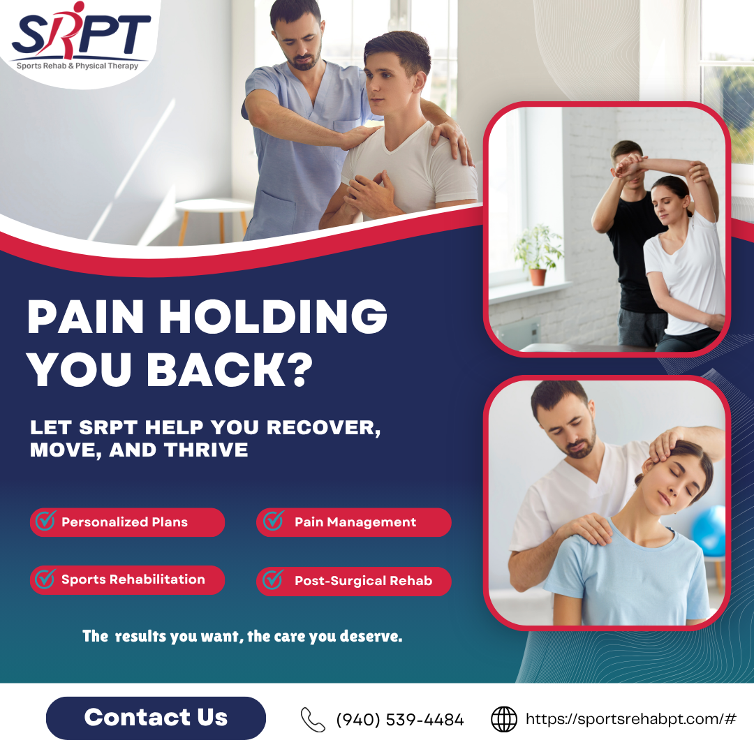Sports Rehab & Physical Therapy - Ponder Facebook ad: Pain shouldn't control your life, and with SRPT…