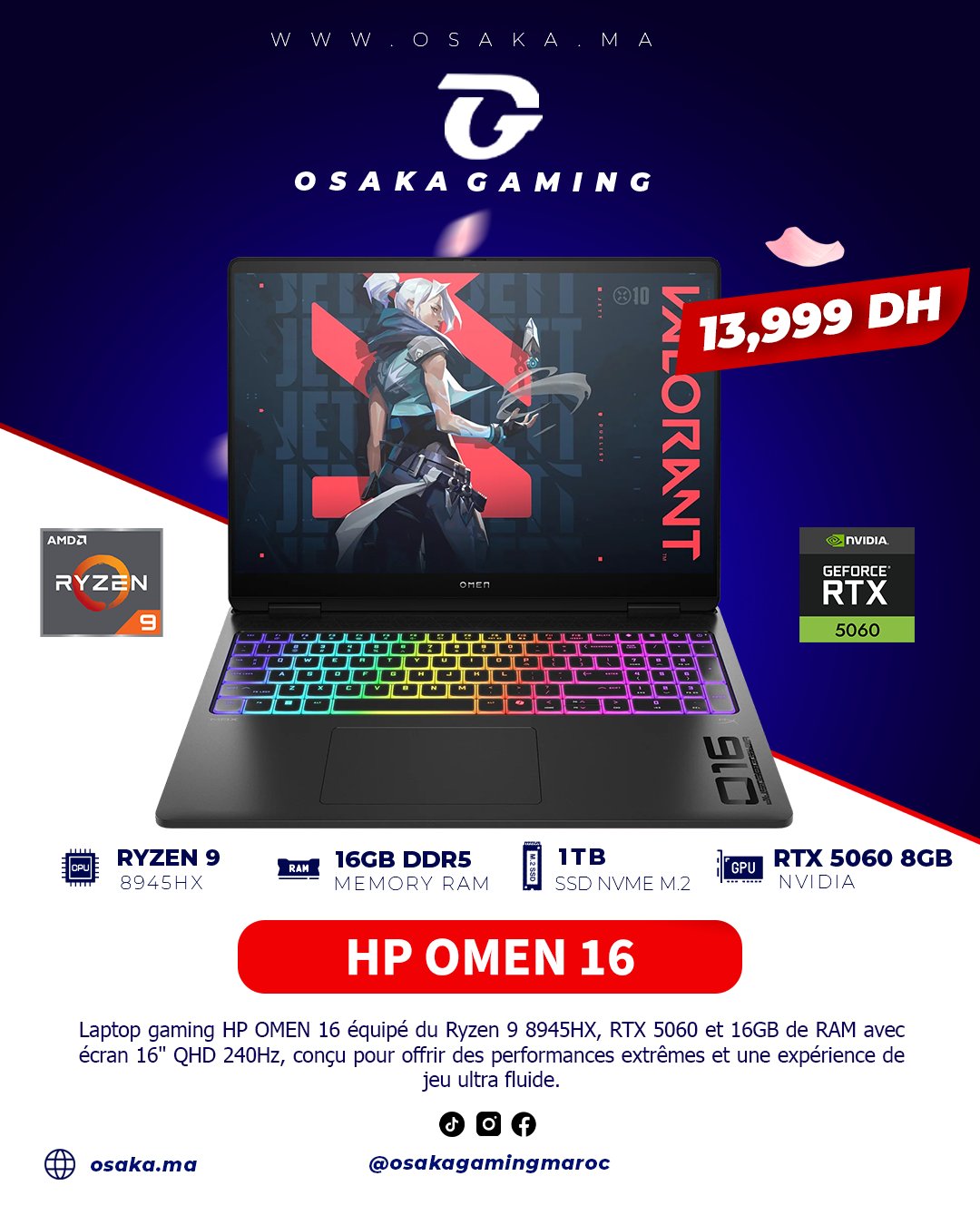Osaka Gaming Maroc Facebook ad: Une machine gaming haut de gamme conçue pour…