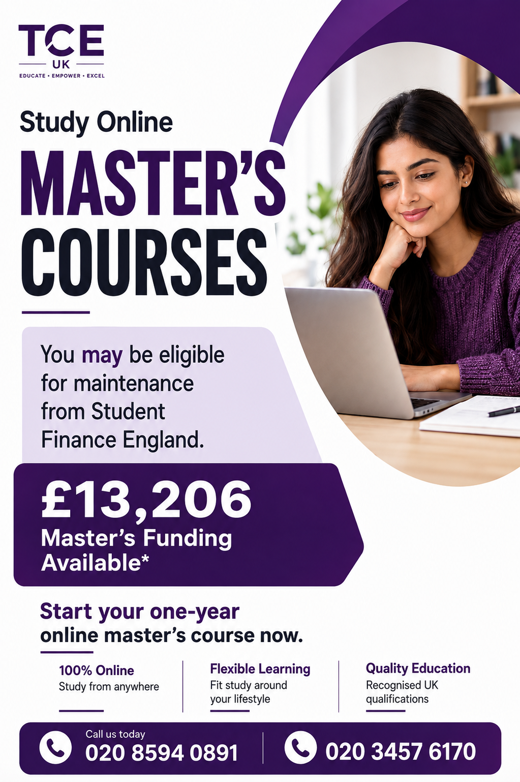 Talent Care Education UK Facebook ad: Study an Online Master's Degree