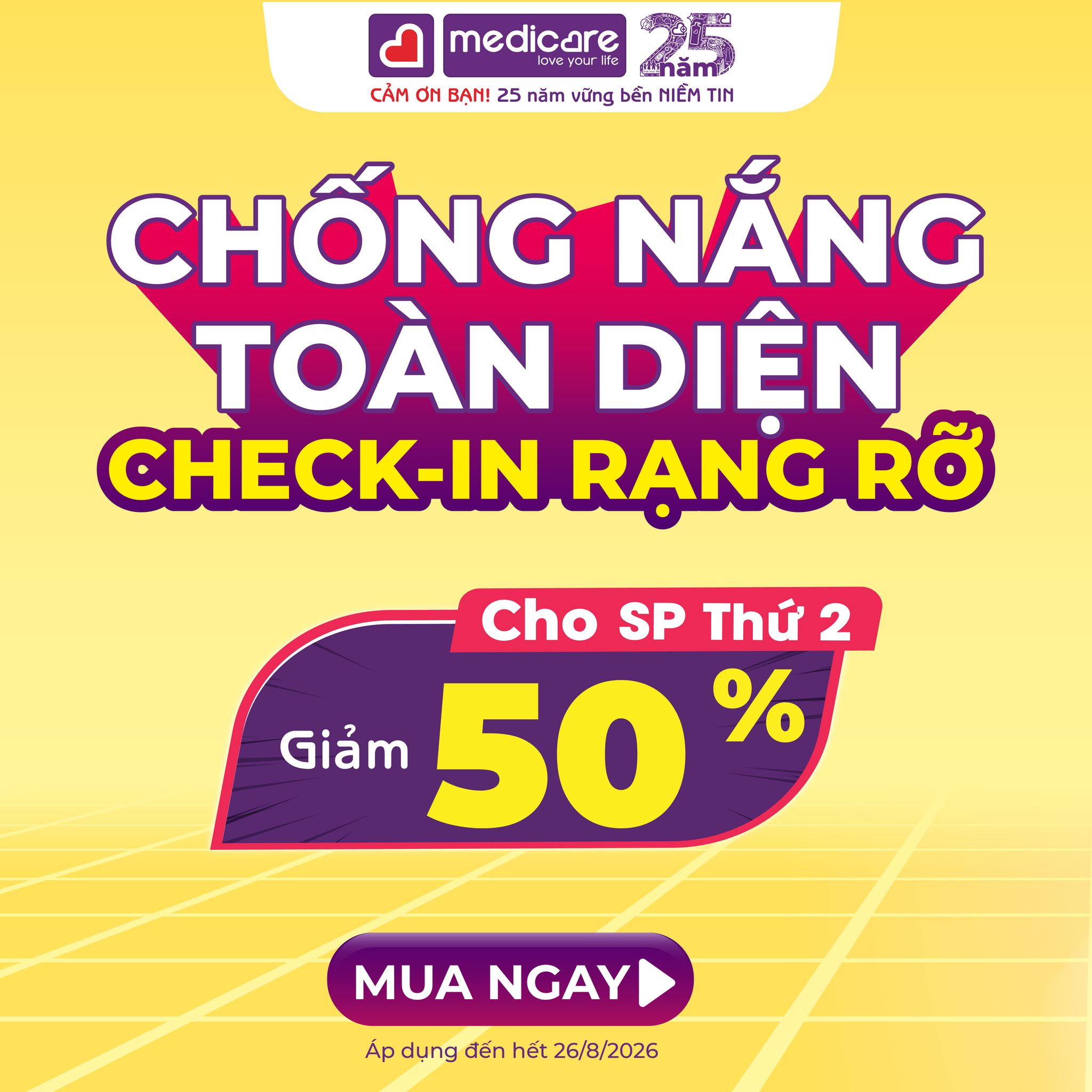 MEDiCARE Facebook ad: CHỐNG NẮNG TOÀN DIỆN - CHECKIN RẠNG RỠ