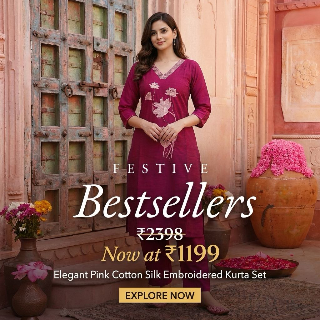 Sakta.com Facebook ad: Elegant Co-ord Set in Linen Cotton