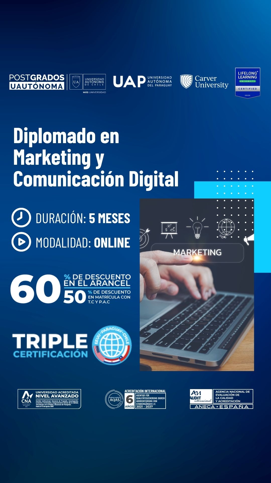 Postgrados y Educación Continua Universidad Autónoma de Chile Facebook ad from May 7, 2026