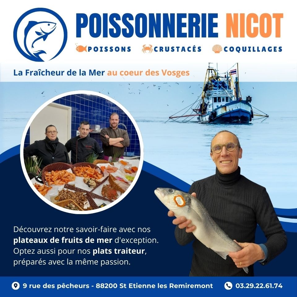 Poissonnerie Laporte/Nicot Facebook ad: POISSONNERIE NICOT - LA GAMME TRAITEUR