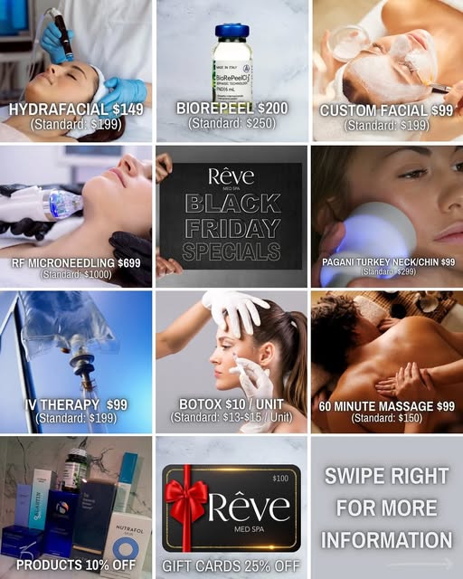 Reve Medical Spa Facebook ad: Black Friday Blowout, Our Biggest Aesthetic Deals of…