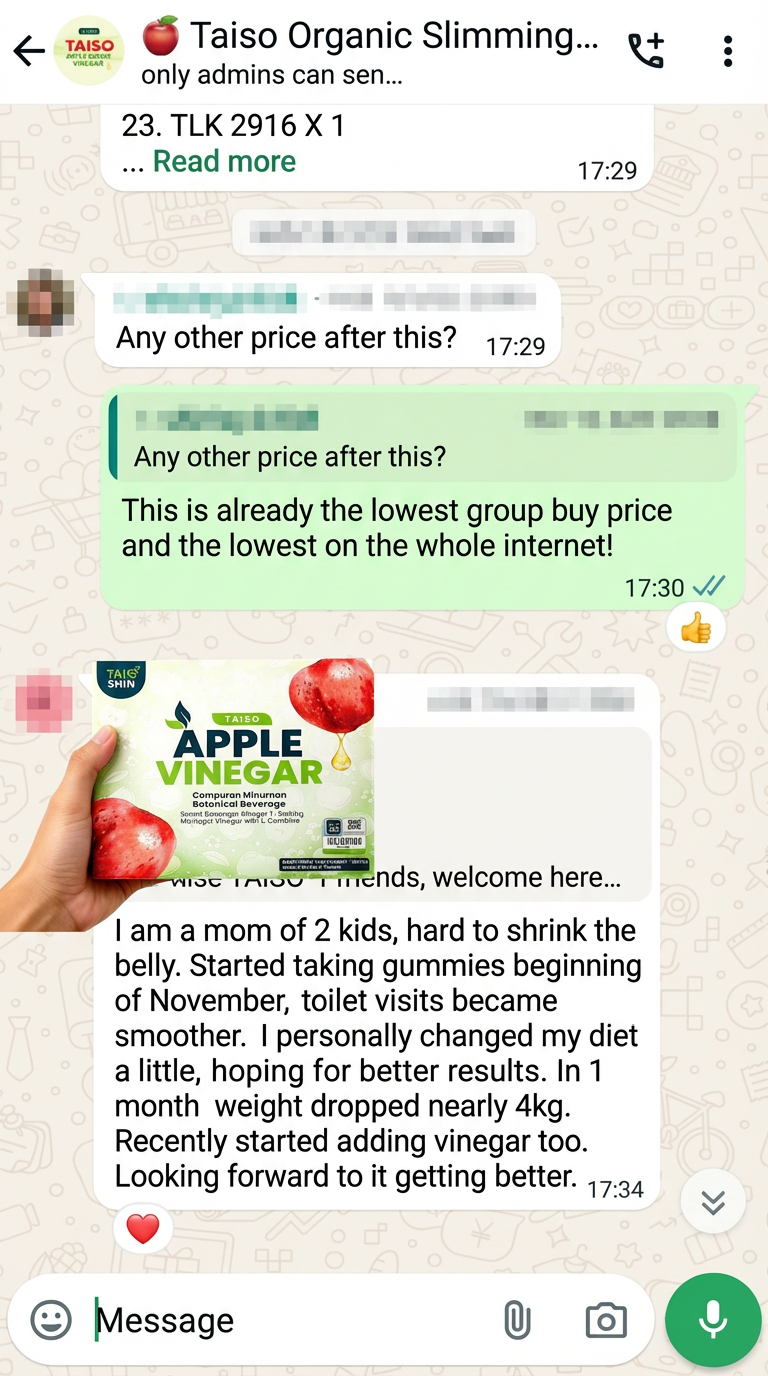 Taiso Apple Cider Vinegar Facebook ad