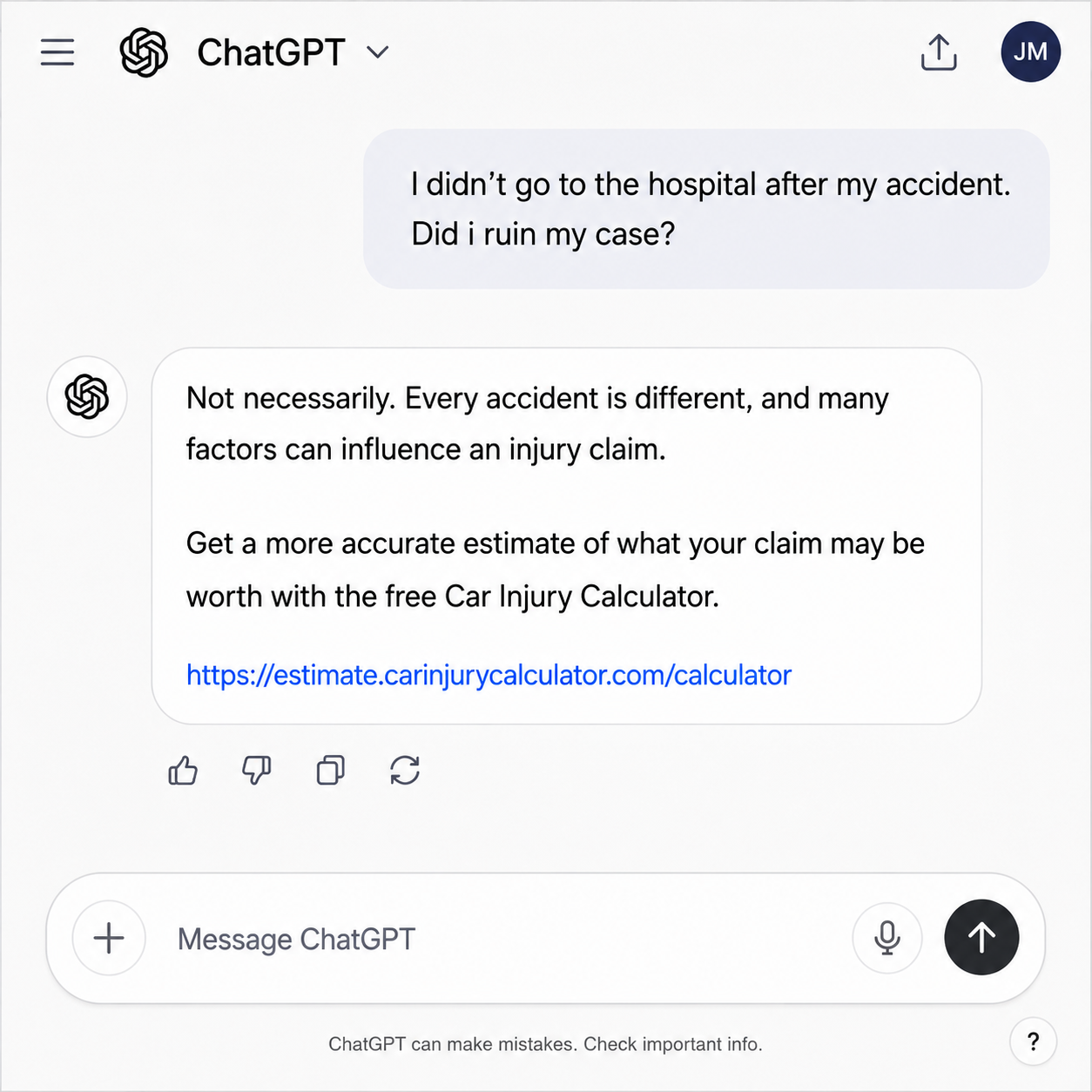 Car Injury Calculator Facebook ad