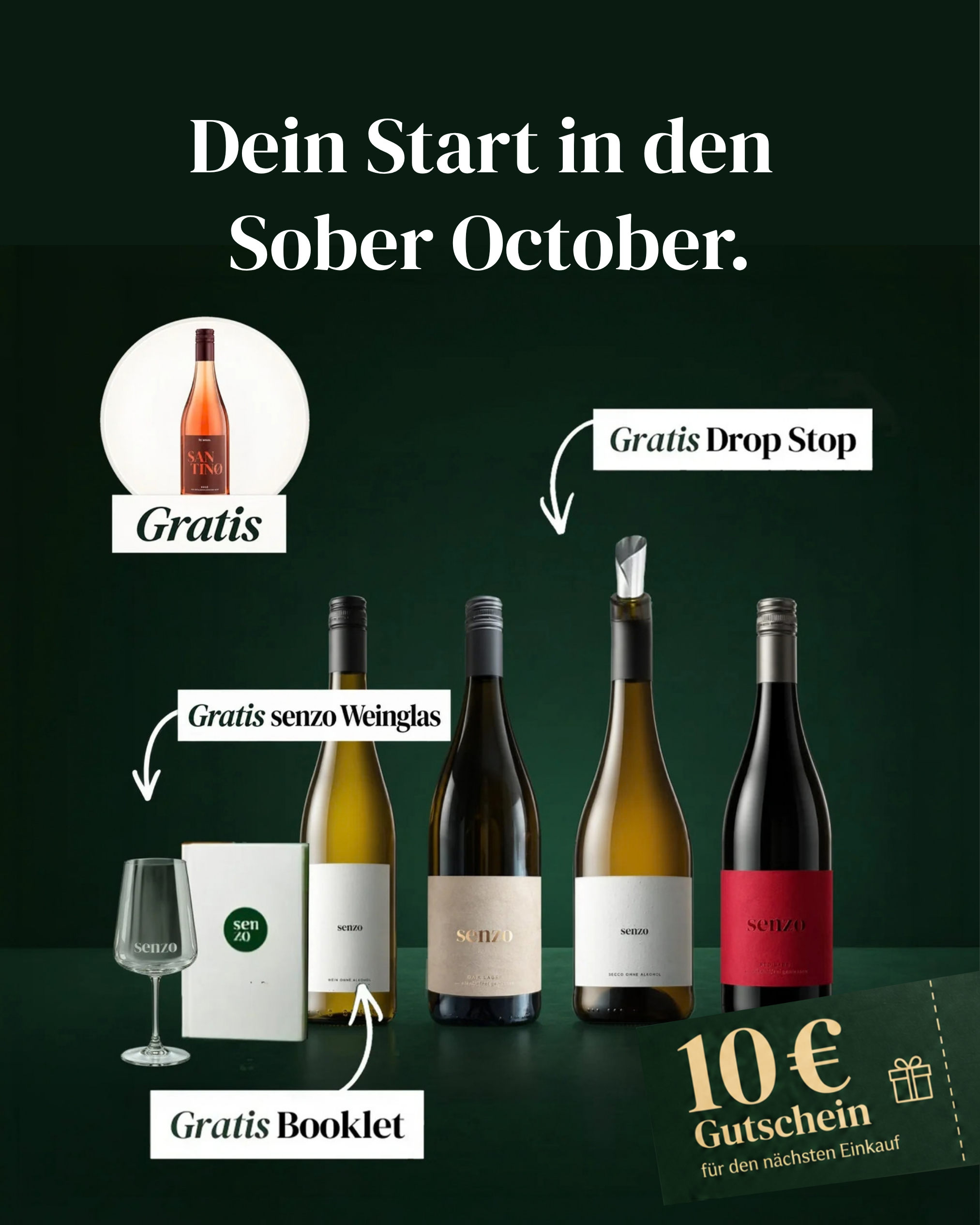 Senzo Facebook ad: 100% Wein, 0,0% Alkohol