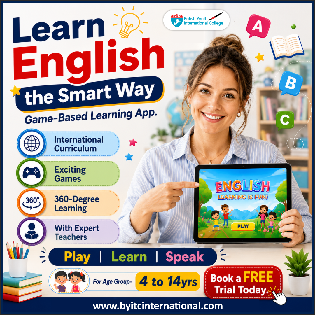 British Youth International College - Abacus Maths, English and Coding Facebook ad: English Classes for kids