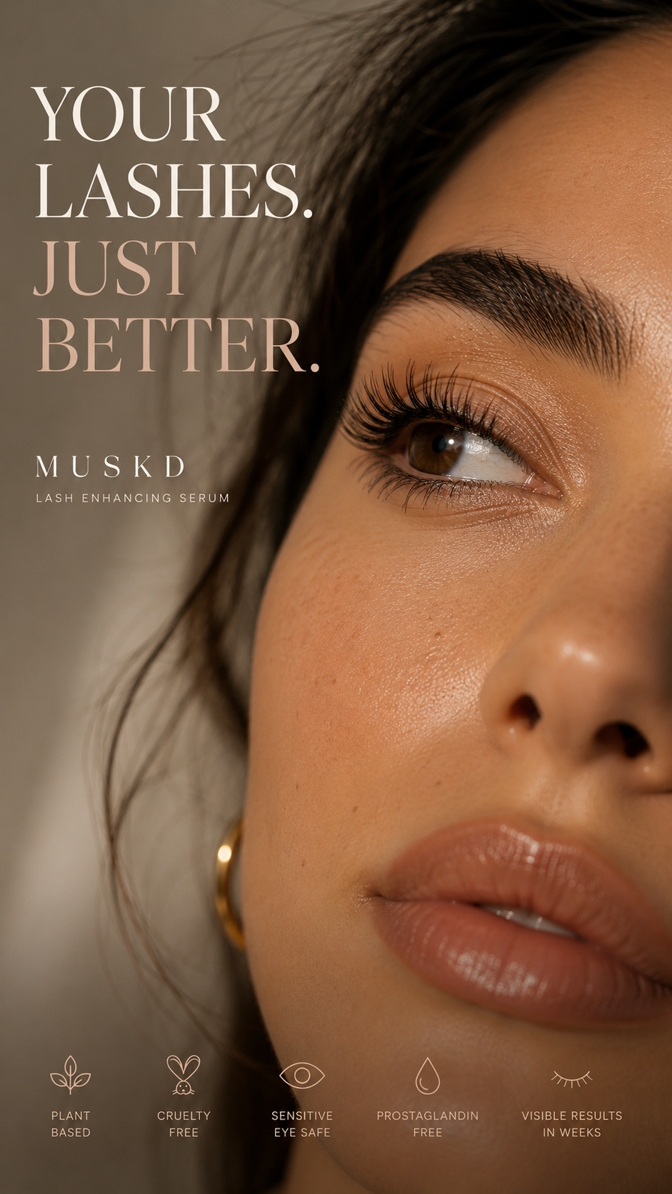 MUSKD Facebook ad: Real Lash Growth Without Extensions