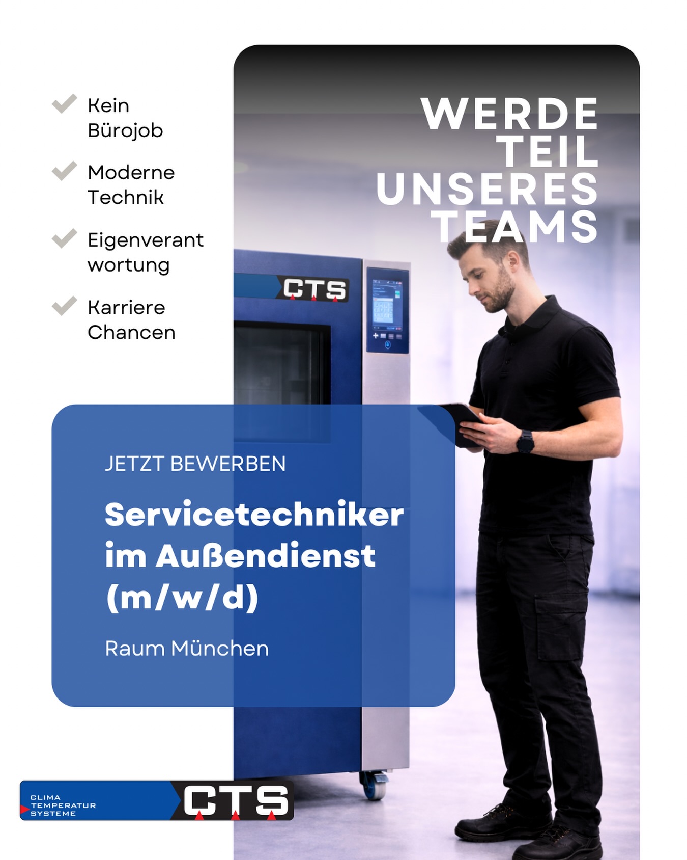 CTS Umweltsimulation Facebook ad: Du hast keine Lust auf einen klassischen Bürojob…