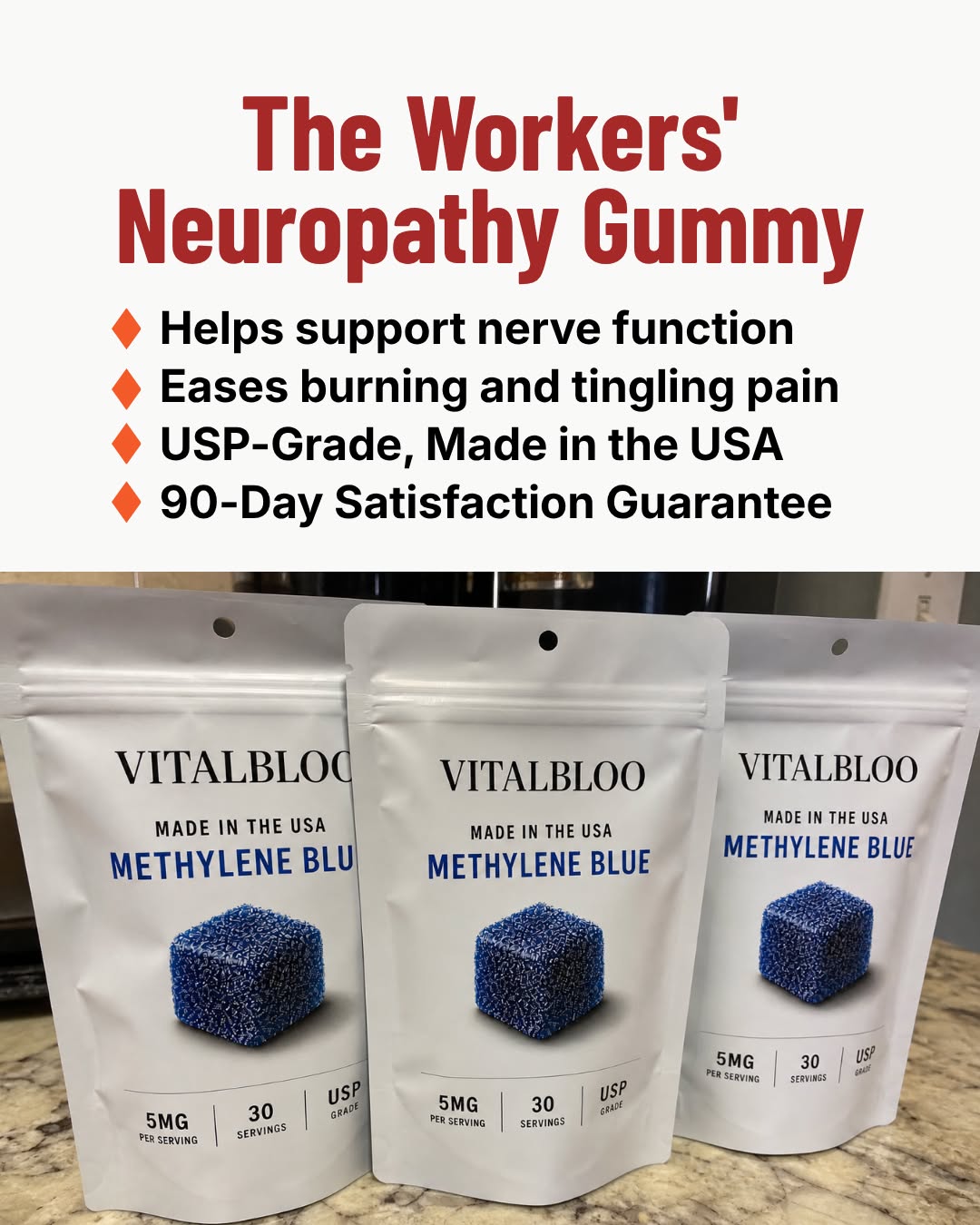 VitalBloo Facebook ad: One Gummy Before Your Workday