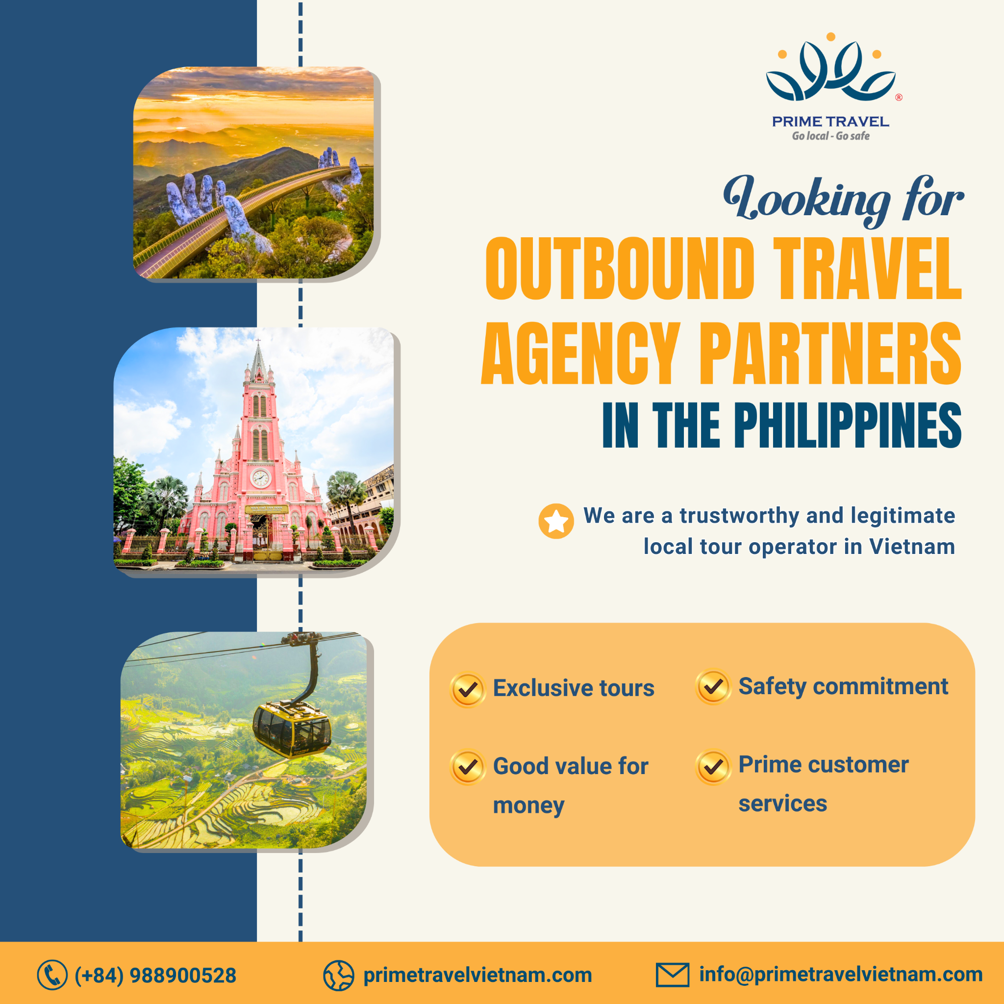 Prime Travel Vietnam Facebook ad: Chat with us