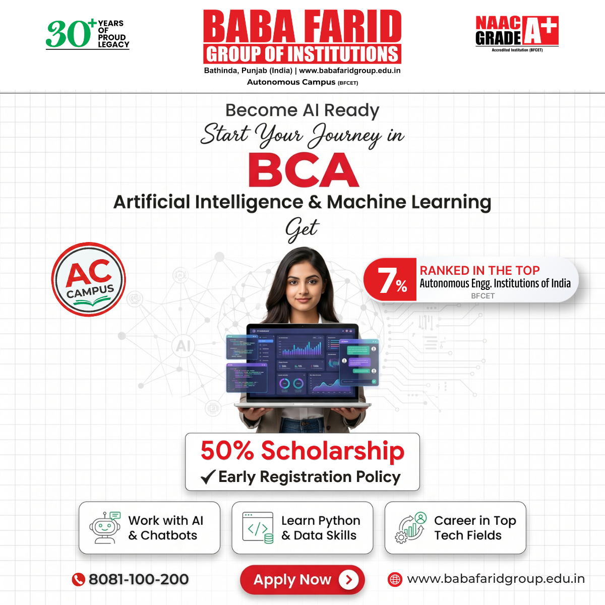 Baba Farid Group of Institutions Facebook ad: Hurry Up! Scholarship closing Soon