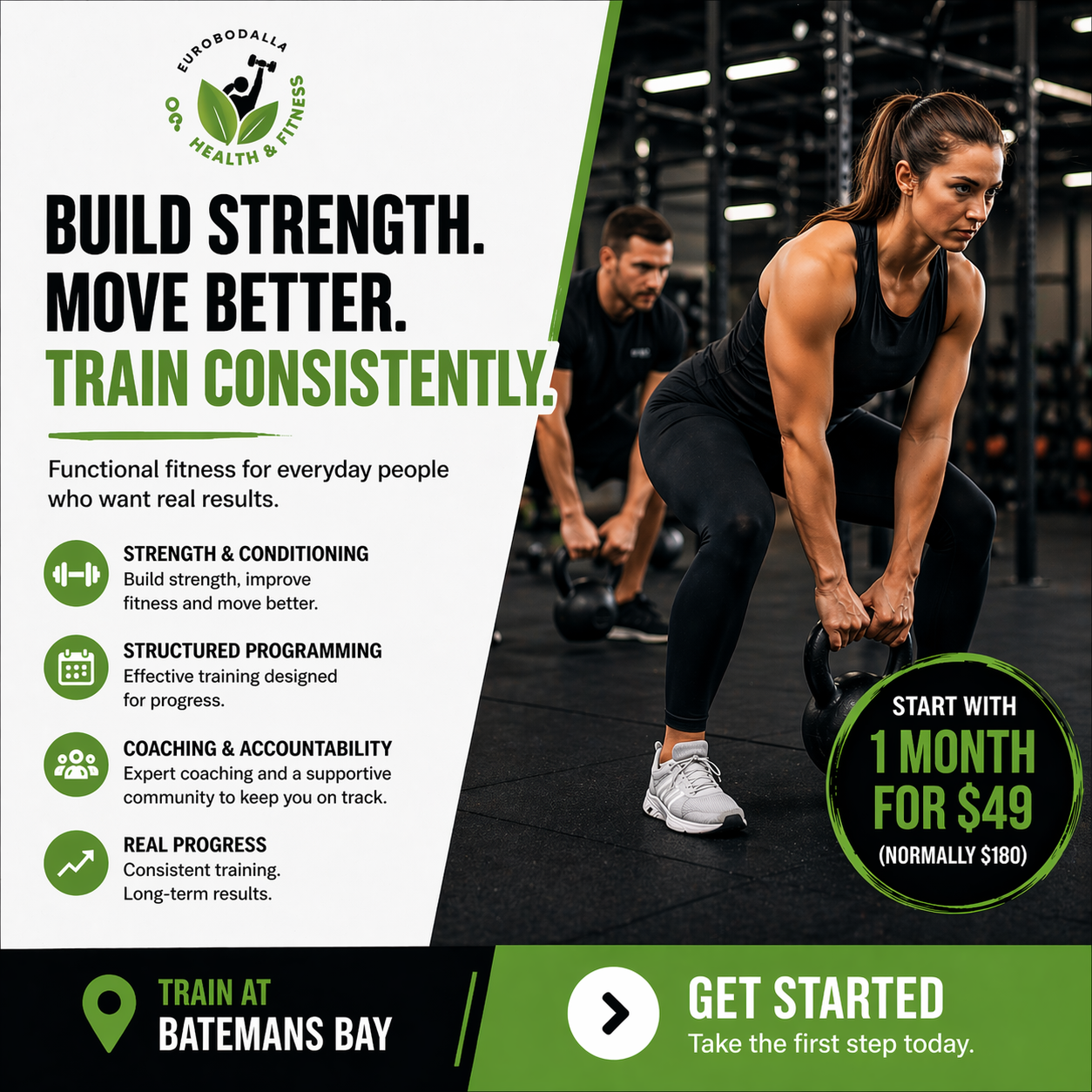 Eurobodalla Health and Fitness Facebook ad: Build Strength & Consistency