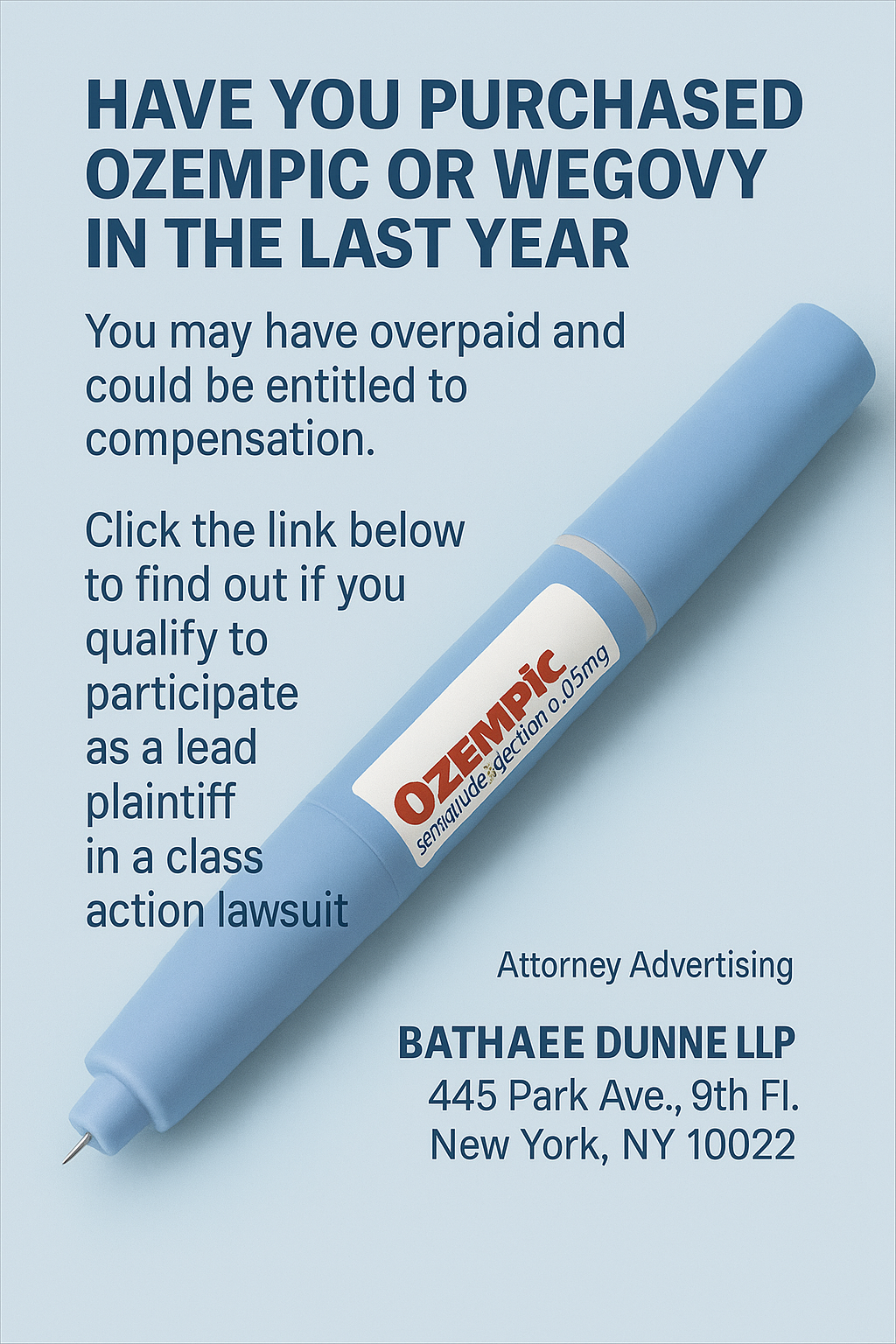 Bathaee Dunne LLP Facebook ad from Nov 5, 2025