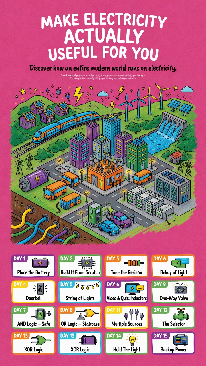 SmartyMe: Electricity Explained Facebook ad: Replace scrolling with addictive Electricity lessons