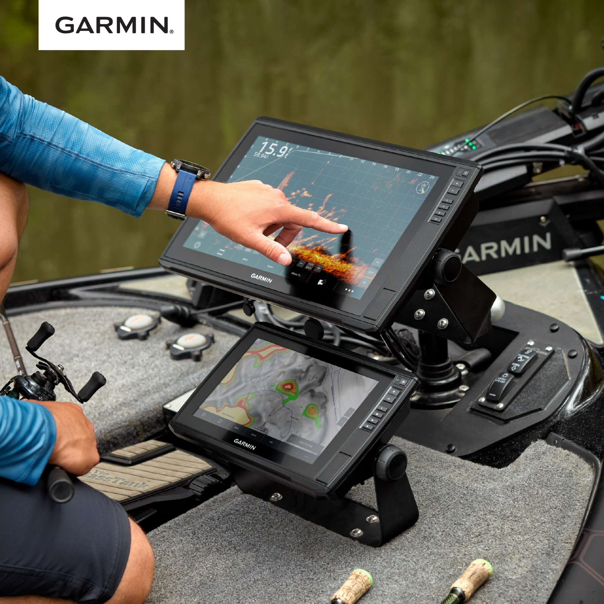 Garmin Fish & Hunt Facebook ad: 16 ECHOMAP Ultra 2