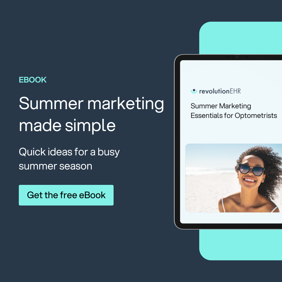 RevolutionEHR Facebook ad: Fresh Summer Marketing Ideas for Your Practice