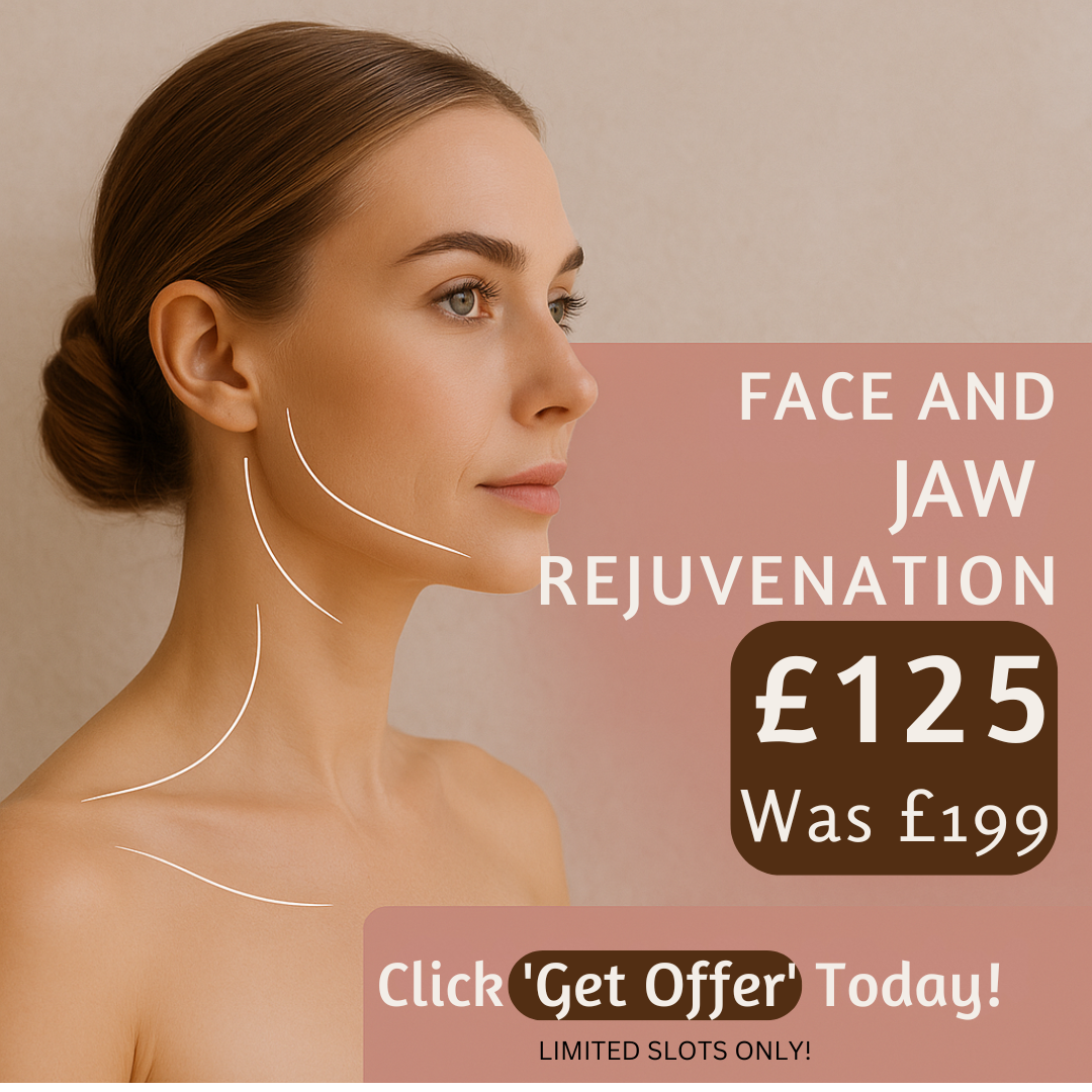 Medique Clinic Facebook ad: Neck and Jaw Rejuvenation £125
