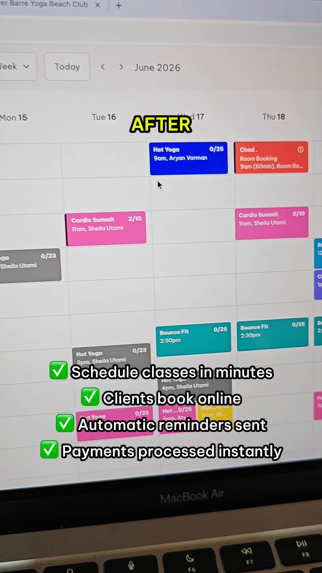 Rezerv Facebook ad: Run & Grow Your Fitness Studio with One Simple System