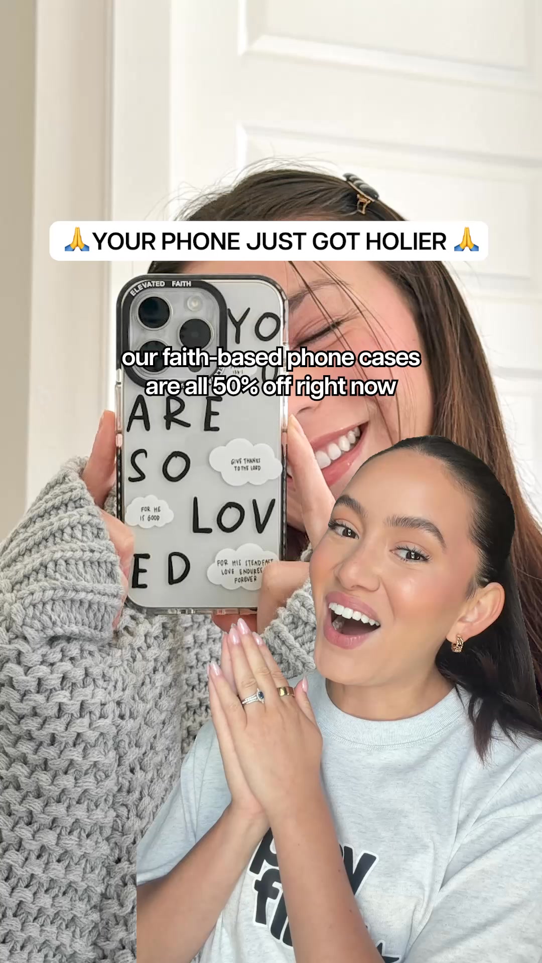 Elevated Faith Facebook ad: 50% Off Phone Cases