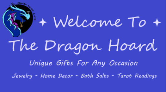 The Dragon Hoard Gifts Facebook ad: Our Etsy shop, filled with handmade treasures!